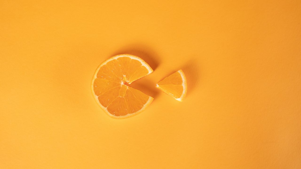 Обои апельсин, долька, цитрус, оранжевый
