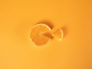 Превью обои апельсин, долька, цитрус, оранжевый