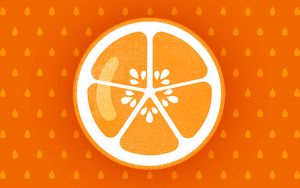 Превью обои апельсин, фрукт, цитрус, арт, вектор