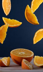 Превью обои апельсин, фрукт, цитрус, дольки, сочный