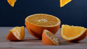 Превью обои апельсин, фрукт, цитрус, дольки, сочный
