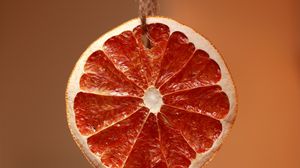 Превью обои апельсин, поперечное сечение, фрукт, сухой