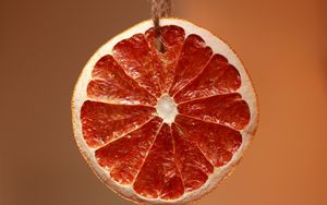 Превью обои апельсин, поперечное сечение, фрукт, сухой