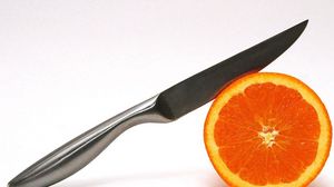 Превью обои апельсин, срез, нож