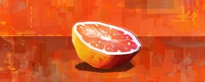 Превью обои апельсин, цитрус, фрукт, дольки, арт