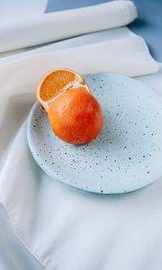 Превью обои апельсин, цитрус, фрукт, оранжевый, тарелка