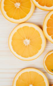 Превью обои апельсины, дольки, цитрусы, оранжевый