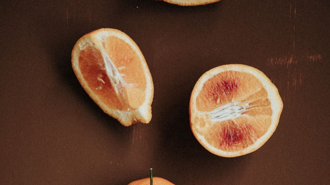 Обои апельсины, фрукты, дольки, цитрус