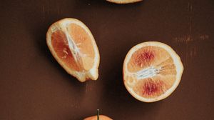 Превью обои апельсины, фрукты, дольки, цитрус