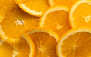 Превью обои апельсины, слайсы, цитрус, фрукт, оранжевый, желтый