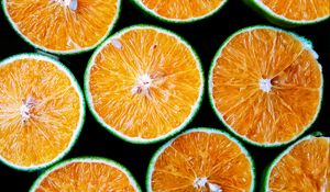 Превью обои апельсины, сорт, фрукт, сочный, срез