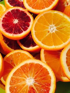 Превью обои апельсины, цитрус, срез, спелый, сочный, фрукты