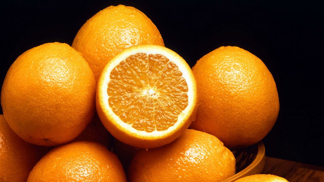 Обои апельсины, цитрусы, фрукты, оранжевый