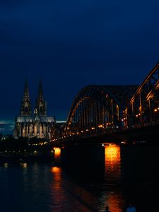 Превью обои архитектура, башня, мост, здание, вода