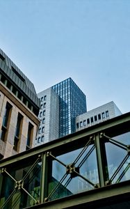 Превью обои архитектура, город, здания, небоскребы, мост, стекло
