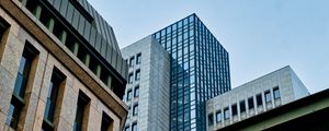 Превью обои архитектура, город, здания, небоскребы, мост, стекло