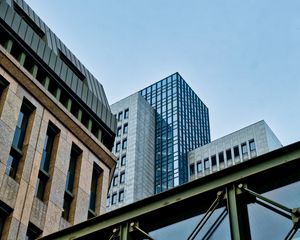 Превью обои архитектура, город, здания, небоскребы, мост, стекло