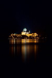 Превью обои архитектура, ночной город, темный, венгрия