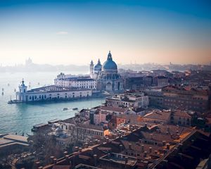 Превью обои архитектура, вид сверху, река, канал, венеция, италия