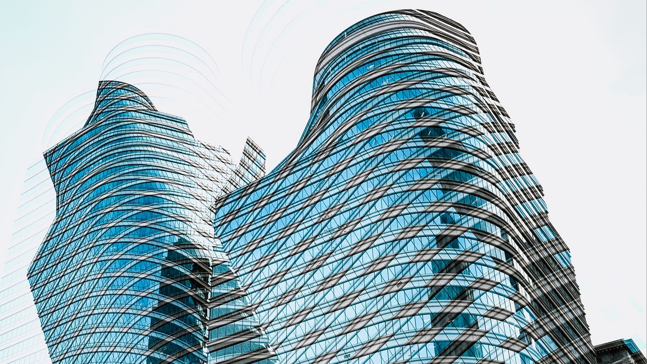 Обои архитектура, здание, стекло, окна, грани