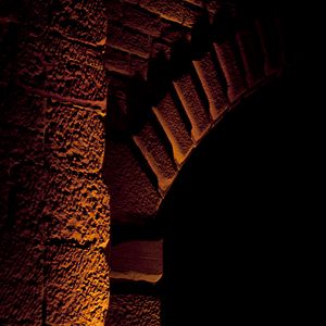 Превью обои арка, камень, подсветка, коричневый, темный