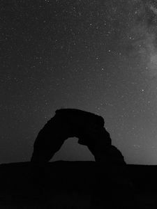 Превью обои арка, силуэт, звезды, ночь