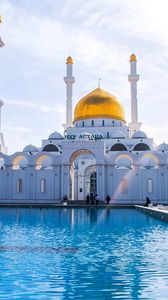 Превью обои астана, мечеть, минарет, казахстан