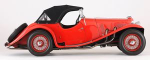 Превью обои aston, martin, 1937, красный, ретро, вид сбоку, стиль, астон мартин, авто