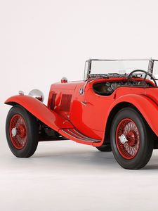 Превью обои астон мартин, 1937, красный, вид сбоку, стиль, aston martin, ретро, авто