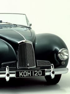 Превью обои aston martin, 1948, зеленый, вид спереди, стиль, ретро, авто