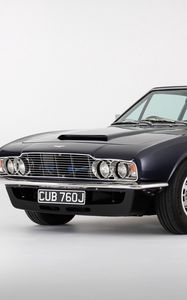 Превью обои астон мартин, 1969, синий, вид сбоку, ретро, aston martin, dbs, v8