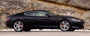 Превью обои астон мартин, 2006, черный, вид сбоку, стиль, aston martin, db9, спорт, авто