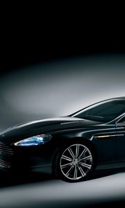 Превью обои астон мартин, 2006, черный, вид сбоку, концепт кар, aston martin, rapide, авто