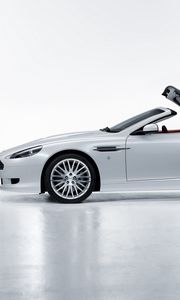 Превью обои астон мартин, 2008, белый, вид сбоку, стиль, спорт, aston martin, db9, авто