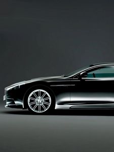 Превью обои астон мартин, 2008, черный, вид сбоку, aston martin, dbs, авто