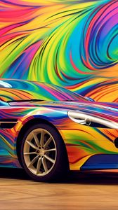 Превью обои aston martin, автомобиль, гонка, цветной