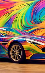 Превью обои aston martin, автомобиль, гонка, цветной