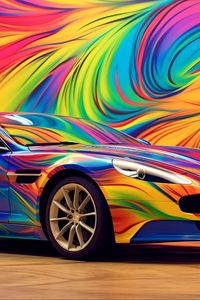 Превью обои aston martin, автомобиль, гонка, цветной