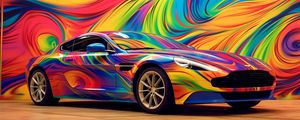 Превью обои aston martin, автомобиль, гонка, цветной
