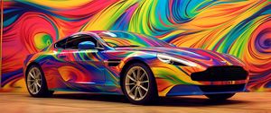 Превью обои aston martin, автомобиль, гонка, цветной
