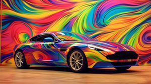 Превью обои aston martin, автомобиль, гонка, цветной