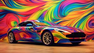 Превью обои aston martin, автомобиль, гонка, цветной