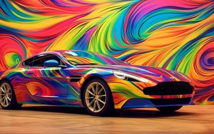 Превью обои aston martin, автомобиль, гонка, цветной