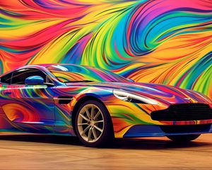 Превью обои aston martin, автомобиль, гонка, цветной