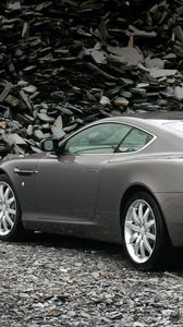 Превью обои aston martin, db9, 2004, серый, вид сзади, стиль, авто