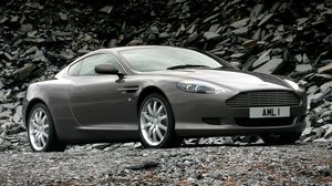 Превью обои aston martin, db9, 2004, серый металлик, вид сбоку, стиль, авто