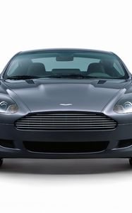 Превью обои aston martin, db9, 2004, серый металлик, вид спереди, стиль, авто