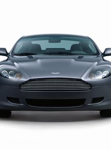 Превью обои aston martin, db9, 2004, серый металлик, вид спереди, стиль, авто