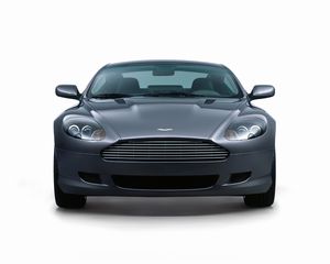 Превью обои aston martin, db9, 2004, серый металлик, вид спереди, стиль, авто