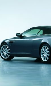 Превью обои aston martin, db9, 2004, синий, вид сбоку, авто, астон мартин, отражение